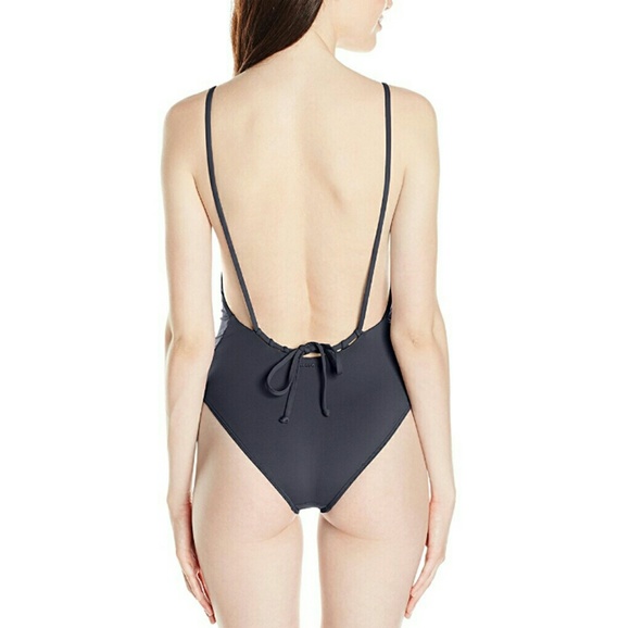 SOLDBillabong Charcoal Gray One Piece Swimwear M - Picture 3 of 6